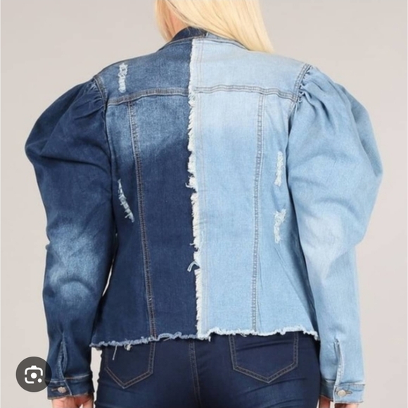 Denimland NWTs Two Tone Denim Jacket PTP 19-22" - Picture 2 of 2